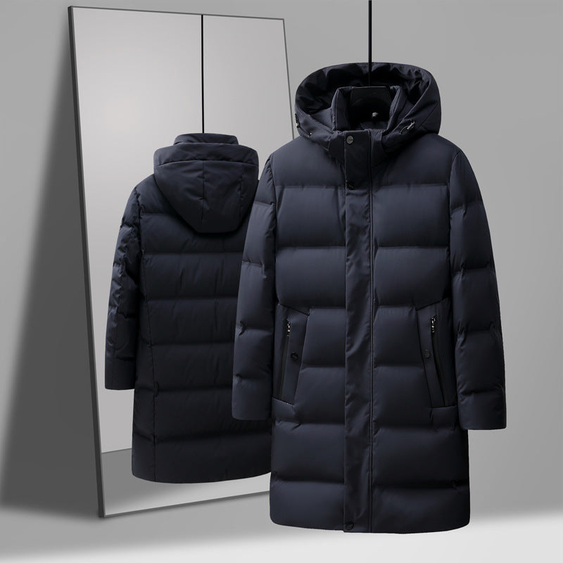 Men's Insulating Mid-Length Down Coat - Boxy, Polyester