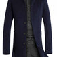 Tailored Warm Mens Wool Coat - Single Breasted Thigh, Winter