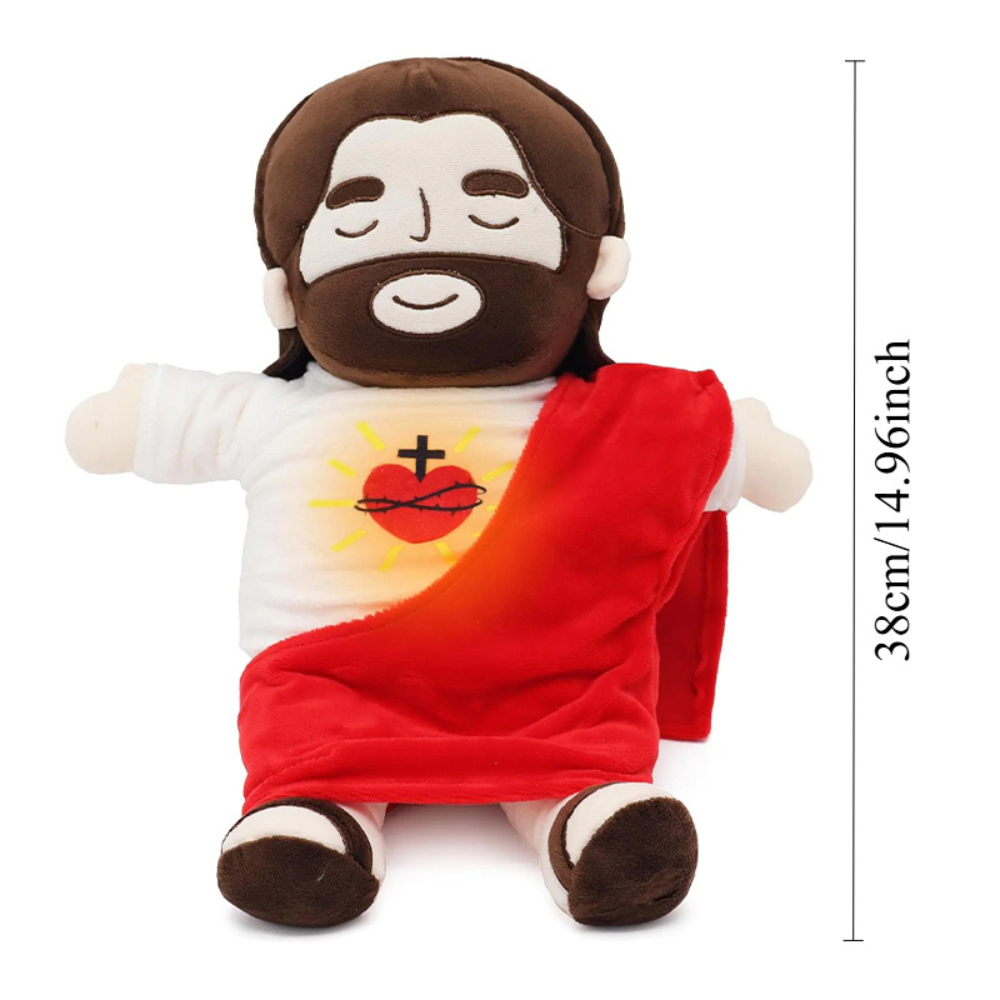 Plush Soothing Breathing Jesus Plushie for Kids Bedtime