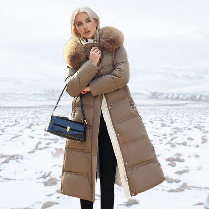 Women’s Insulating Puffer Coat - Quilted, Fur Trimmed