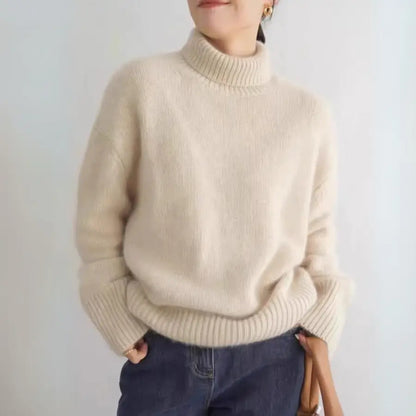 Cashmere Sweater - Plush Oversized Turtleneck Knit for Women
