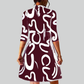 Long Fashion Sleeve Print Mini Dress for Women Autumn Casual Office Wear Robe Femme