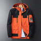 Water-Resistant Men's Rain Jacket - Hooded Colorblock, Packable