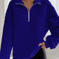 Light Women's Pullover - Collared Half Zip, Textured