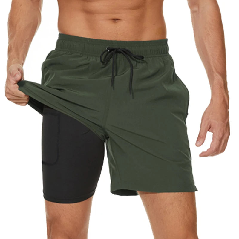 Variant image for Sporty Men's Swim Trunks with Fast-Drying Fabric and Zip Pockets for Active Lifestyle, Available in M-3XL-11