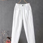 Loose-Fitting White Linen Pants for Women, Breathable Flax Trousers for All Occasions, Comfortable and Stylish-1
