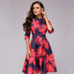 Variant image for Floral Print Midi Dress with Wide Skirt for Women's Summer and Formal Fashion-15