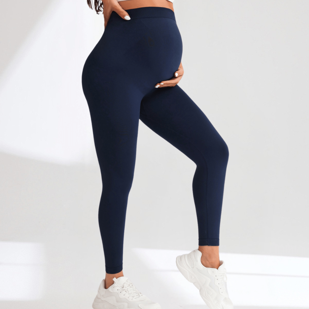 Variant image for Comfortable Maternity Leggings with Supportive Stretch Belt for Pregnancy and Postpartum, Full-Length Yoga Pants-9