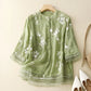 Variant image for Elegant Women's Top with Embroidery, Breathable Cotton Blend Blouse in Various Colors and Sizes-21