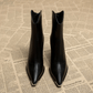 Women's Supportive Ankle Boots - Pointed Toe, Faux Leather