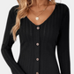 Elegant Long Sleeve Womens Dress with Button Details, Versatile Daily Wear for All Occasions, Comfortable Fit-3