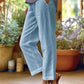 Variant image for Loose-Fitting White Linen Pants for Women, Breathable Wide Leg Casual Trousers-25