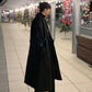 Men's Warm Trench Coat - Single-Breasted, Wool, Winter