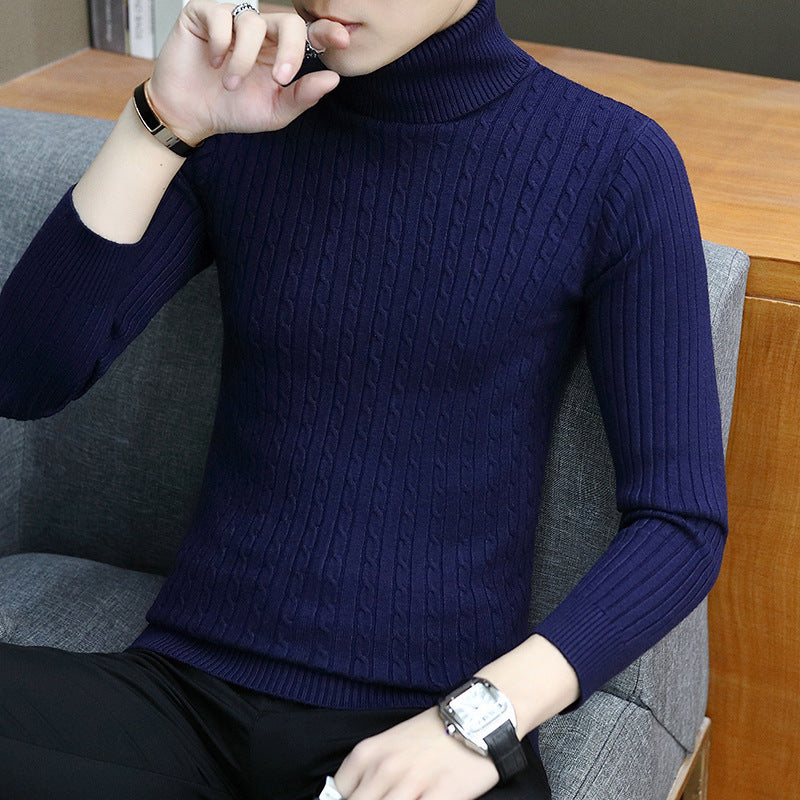 Men’s Fitted Turtleneck Sweater - Slim Fit Cotton Blend