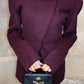 Plush women's blazer - cross placket, classic fit, polyester, daily wear for office and gatherings