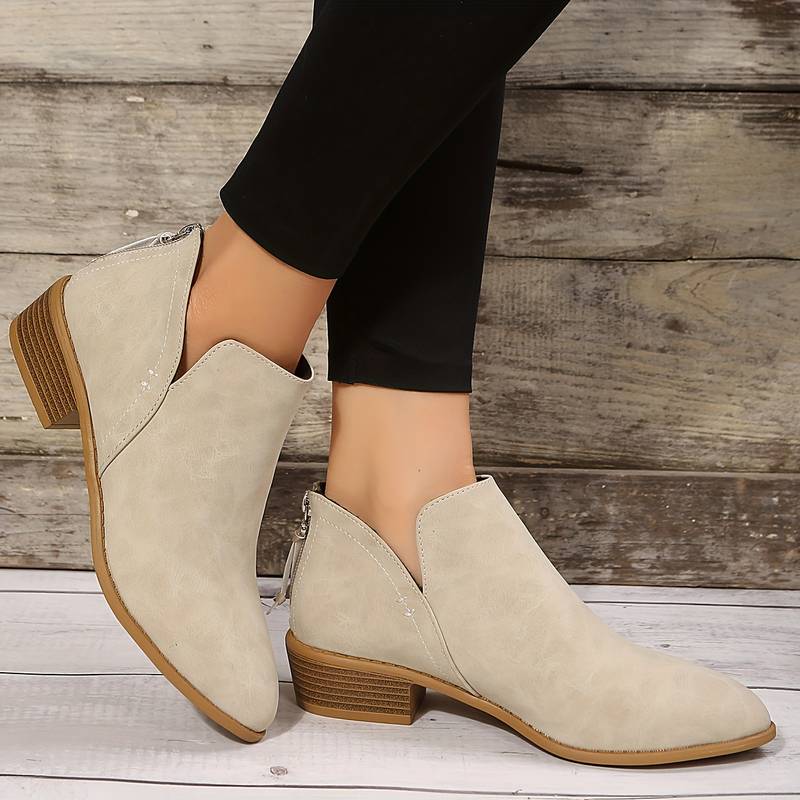 Elegant Women's Pointed Toe Boots with Perforated Design for Winter Wear, Comfortable and Versatile Footwear-2