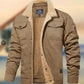 Warm Sturdy Men's Jacket - Trucker Cut, Sherpa Lined Cotton Canvas, For Fall And Winter