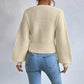 Plush Women's Square Collar Sweater - Cropped Knit Layering