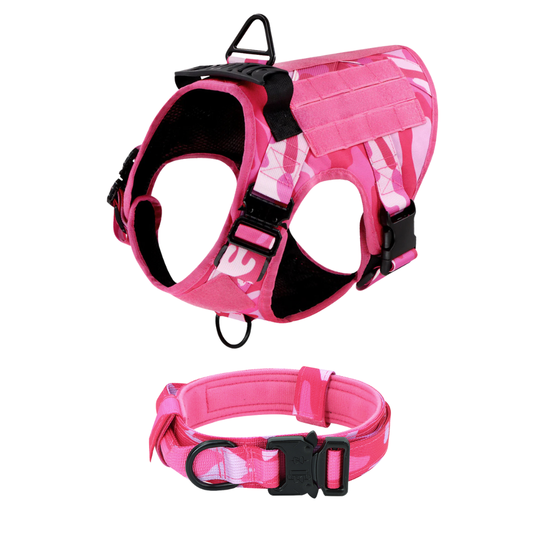 Tactical Dog Harness No-Pull With Front And Back D-Rings Fast-Release Buckles Top Handle Heavy-Duty Training