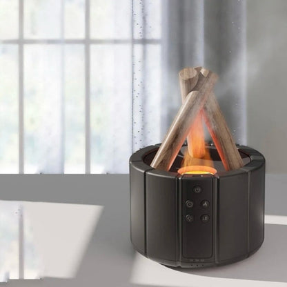 Flame Simulated Aroma Diffuser - Bonfire Air Humidifier, 280ml Ultrasonic Cool Mist Maker with LED Night Light