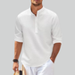 Linen Cotton Men's Long-Sleeved Shirt Plus Size S-5XL Casual Beach Style