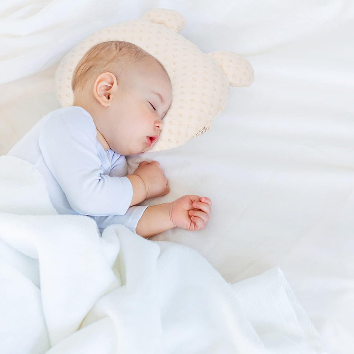 Organic Latex Baby Head Support Pillow - Pediatrician-Recommended Sleep Aid for Flat Head Prevention