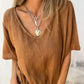 Relaxed Women's Top in Cotton Linen Blend, Flowy V-Neck Blouse for Casual Summer Style-5