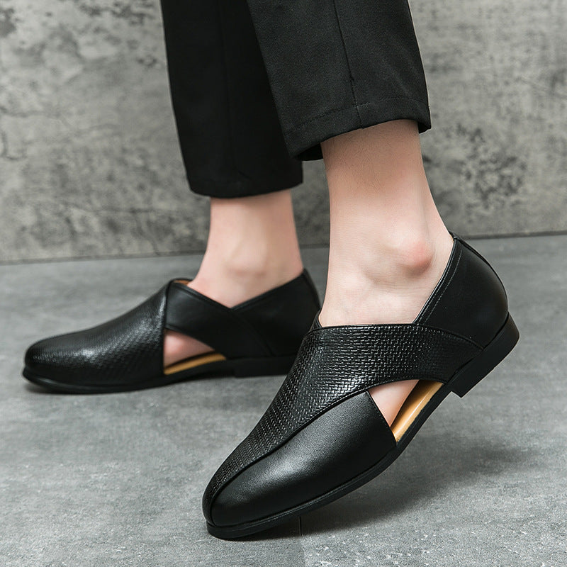 woven PU upper, casual summer footwear for everyday commuting – Breathable men's slip-on loafers