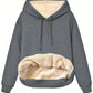 Cozy Warm Women’s Hooded Pullover - Relaxed Sherpa Lined