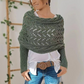 Plush Women’s Scarf - Openwork Rectangular, Knit, For Winter