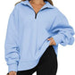 Light Women Zip Sweatshirt - Oversized Pullover Casual