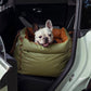 Pet Outing Lathe Deluxe Faux Leather Dog Car Seat - Travel-Friendly Booster Bed for Cats and Dogs