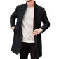 Timeless Warm Men's Wool Coat - Stand Collar, Mid Thigh