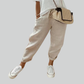 Cotton Autumn Linen Wide Leg Pants - Casual High Waist Trousers for Women