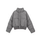 Men's Insulating Short Puffer Coat - Boxy Cropped, Linen
