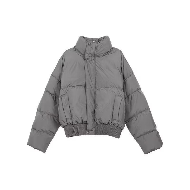 Men's Insulating Short Puffer Coat - Boxy Cropped, Linen