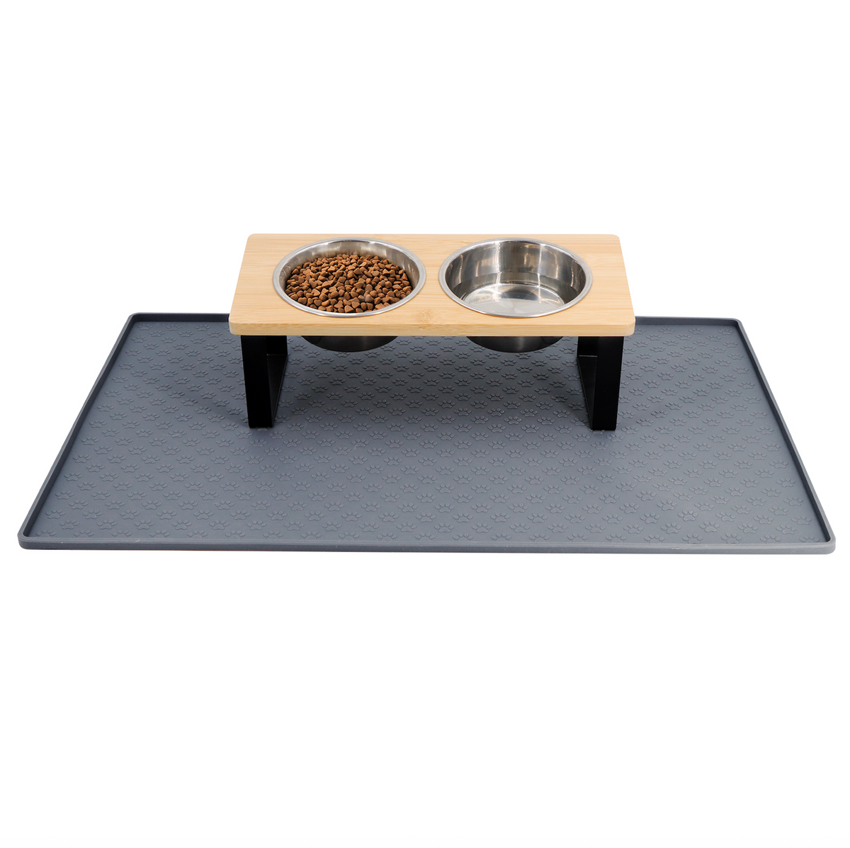 Dog Elevated Bowls With Wooden Stand Stainless Steel Dual Bowls Vet Recommended Fall 2025 Gift
