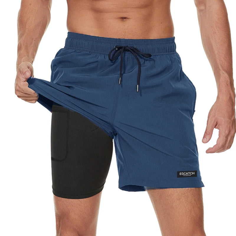 Variant image for Sporty Men's Swim Trunks with Fast-Drying Fabric and Zip Pockets for Active Lifestyle, Available in M-3XL-46