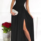 Variant image for Chic One Shoulder Evening Dress, Elegant Black Formal Gown, Knee-Length Semi Formal Dress for Wedding Guests-17