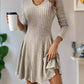Long-Sleeved White Midi Dress for Women, Elegant Versatile Design for All Occasions, Comfortable Fit-3