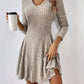 Long-Sleeved White Midi Dress for Women, Elegant Versatile Design for All Occasions, Comfortable Fit-1