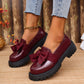 Thick Varnished Leather Moccasins for Women with Robust Sole for Comfort and Style-2