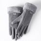 Women’s Windproof Plush Gloves - Slim Tailored, Suede