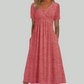 Elegant V-Neck Women's Dress, Flattering Fit in Breathable Fabric, Sizes S to 2XL - Perfect for Formal and Summer Occasions-1