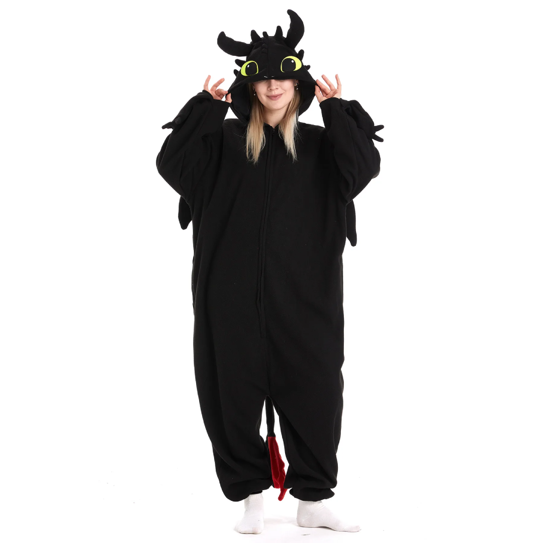 Toothless Kigurumi Dragon Pajamas Jumpsuit for Kids Adults