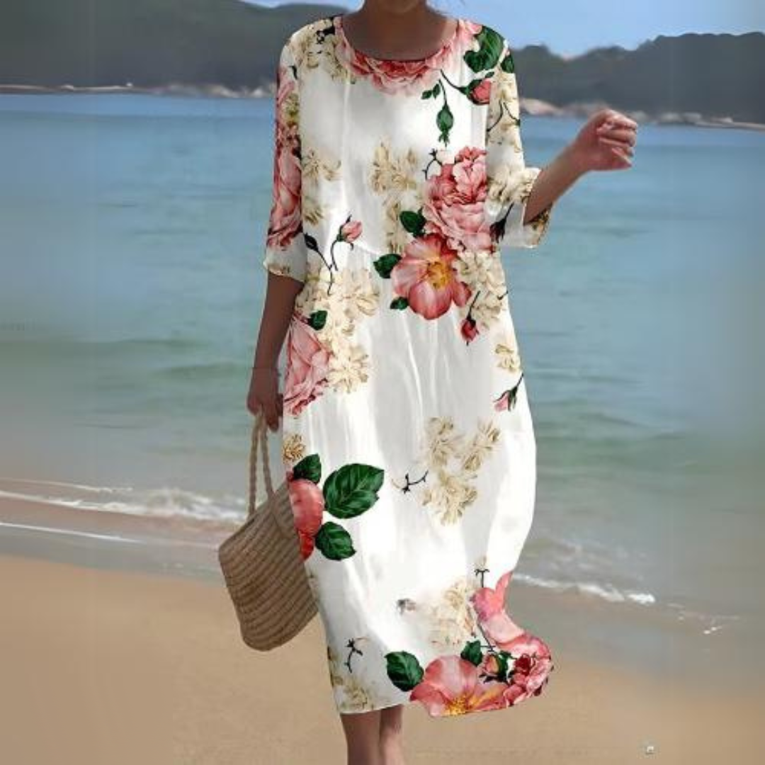 Variant image for Elegant Floral Print Summer Dress for Women - Comfortable Fit Wedding Guest or Cocktail Dress-25