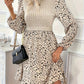 Elegant Floral Print Womens Dress with Long Sleeves for Summer and Formal Occasions-2