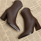 Women's Supportive Ankle Boots - Pointed Toe, Faux Leather