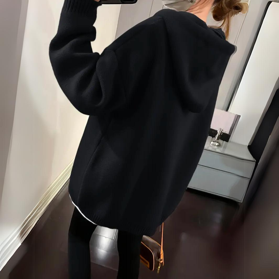 Warm Cozy Women's Oversized Hoodie - Knit, Regular
