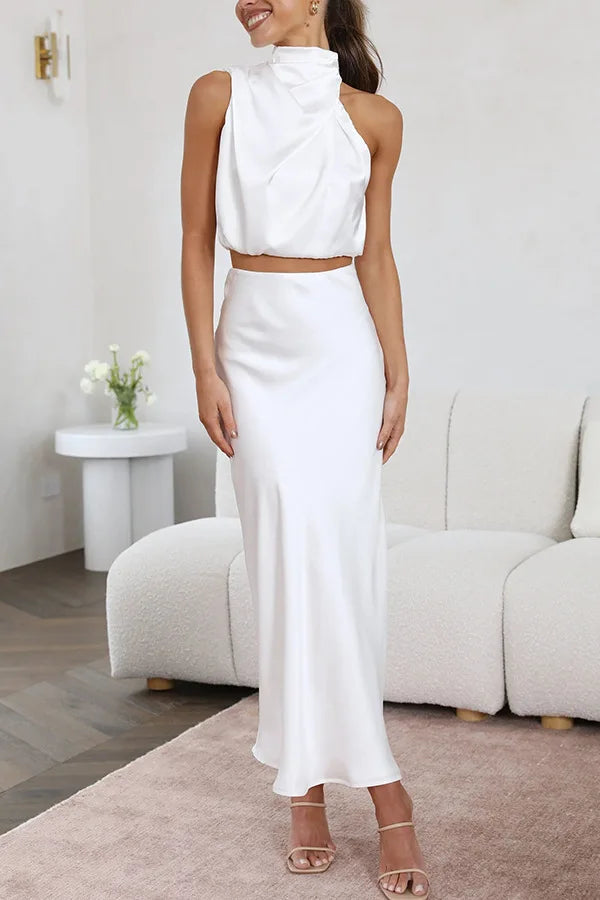 Variant image for Stylish Women's Set with Sleeveless Top and Long Maxi Skirt for Casual and Formal Occasions-17
